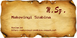 Makovinyi Szabina névjegykártya